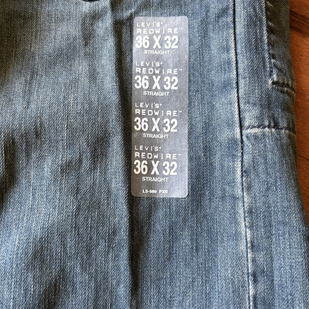 Levis Redwire DLX Straight Leg Jeans Mens 36x32 Blue Denim Y2K Tech Carpenter - Picture 11 of 15